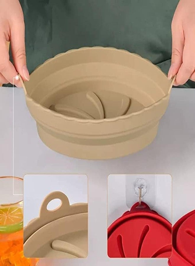 MY DEVELOPMENT Air Fryer Silicone Liner | Heat-Resistant Food-Safe Non-Stick Accessory for Air Fryer Basket | Reusable Silicone Insert - Set of 1, Brown - Image 3
